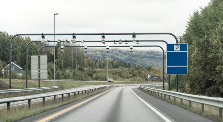 Grenseovergang. Motorvei. Foto.